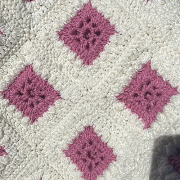 Vintage Granny Square Blanket 86"X 52" - Picture 3 of 5
